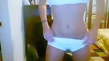 Petite Blonde Teen Strips and Masturbates on Webcam