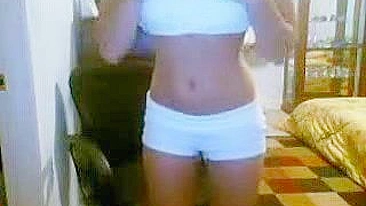 Petite Blonde Teen Strips and Masturbates on Webcam