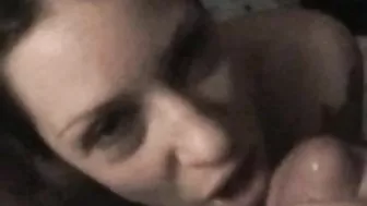 Horny Wife Gives Dad a Father Day Blowjob with Cumshot!