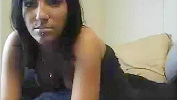 Horny College Girl Masturbates on Webcam with Pierced Small Tits
