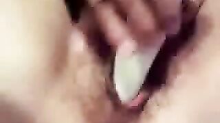 Mature Wife Hairy Pussy Vibrator Play with Clitoris Licking and Orgasms