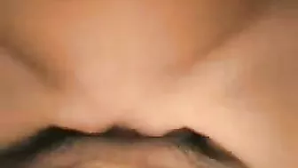 Homemade Porn Video with Skinny Brunette GF Moaning while Creamping and Peeing