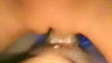 Homemade Porn Video with Skinny Brunette GF Moaning while Creamping and Peeing