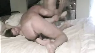 Homemade Bisexual Threesome with Amateur Gangbang