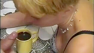 Homemade Coffee Creamer Blowjobs with Cum Shots & Cum Eating