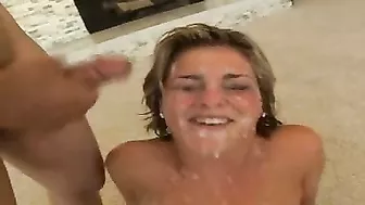 Homemade Bukkake Party with Amateur Isabel Ice - Cum Eating, Messy Facials & Gangbang