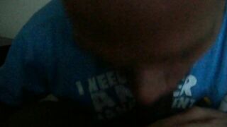 Black Gay Amateur Swallows Cum in Mouth during Homemade Interracial Blowjob