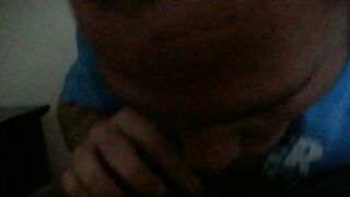 Black Gay Amateur Swallows Cum in Mouth during Homemade Interracial Blowjob