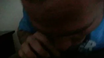 Black Gay Amateur Swallows Cum in Mouth during Homemade Interracial Blowjob