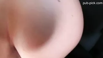 Homemade Latina Amateur Caught in Public Backseat Banging with Big Cock and Cumshot on Tits