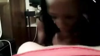 Homemade Interracial Tranny Blowjob with Swallowing