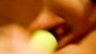 MILF Mom Squirts with Homemade Toys in Kitchen Orgasm