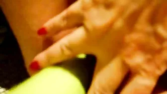 MILF Mom Squirts with Homemade Toys in Kitchen Orgasm