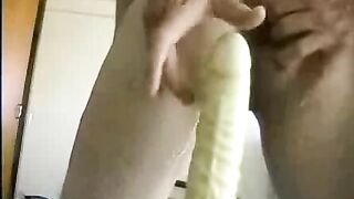 Wild MILF Rides Massive Dildo with Girlfriend during Anal Sex