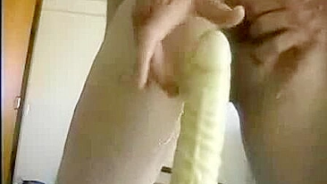 Wild MILF Rides Massive Dildo with Girlfriend during Anal Sex