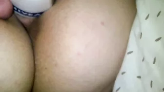 Homemade MILF Masturbates with Hairy Ass & Bottle