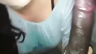 Homemade Interracial Tranny Blowjob with Big Dick & Deep Throat