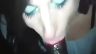 Homemade Interracial Tranny Blowjob with Big Dick & Deep Throat