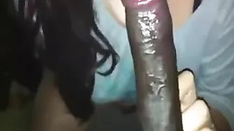 Homemade Interracial Tranny Blowjob with Big Dick & Deep Throat