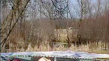 Homemade Outdoor Orgasm with Big Tits and Dick on Trampoline