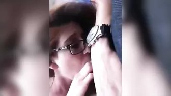 Homemade Swallowing Blowjob with Glasses by Brunette Girlfriend