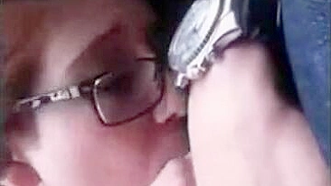 Homemade Swallowing Blowjob with Glasses by Brunette Girlfriend