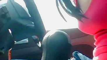 Outdoor Fetish Fun - Girl Masturbates in Car while Fingering Herself Publicly