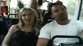 Homemade MILF Exposure on Crowded Bus - Amateur Blonde Flashes Public Nudity