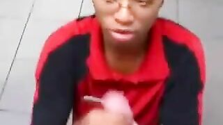 Homemade Ebony Blowjob with Cum Swallowed at Convenience Store