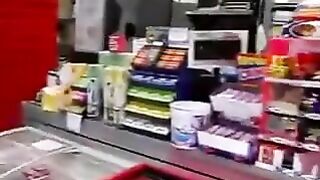 Homemade Ebony Blowjob with Cum Swallowed at Convenience Store