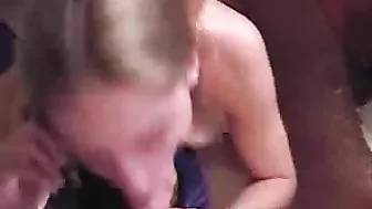 Homemade Porn Video - Blonde Girlfriend Deepthroats Huge Cock during Phone Sex