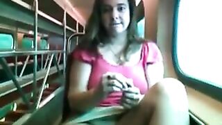 Homemade BBW Masturbation on Moving Train Amateur Sex Toy Porn