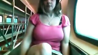 Homemade BBW Masturbation on Moving Train Amateur Sex Toy Porn