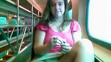 Homemade BBW Masturbation on Moving Train Amateur Sex Toy Porn