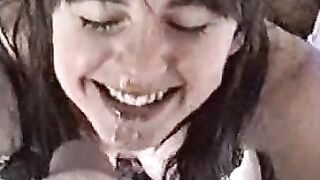 Homemade Slut Wife Gets Cumshot Facial with Blowjob