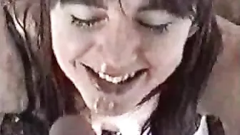 Homemade Slut Wife Gets Cumshot Facial with Blowjob