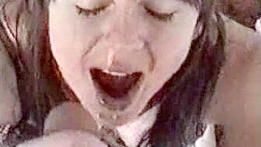 Homemade Slut Wife Gets Cumshot Facial with Blowjob