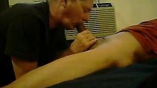 Neighbor Son Gets Blowjob by Older Gay Man in Homemade Sex Video