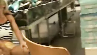 Girlfriends' Wild Lesbian Kissing Upskirt Voyeur Porn in Public Stores