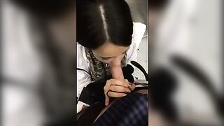 Homemade Porn Video - Amateur Blowjob with Cum Swallowed in Public Elevator