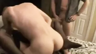 Homemade Bisexual Threesome with MILF Wife and Swinging Couple