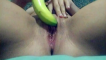 Homemade Porn Video - Tight Teen Loves Banana Fucking with Amateur Dildo Masturbation