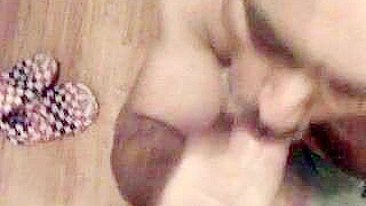 Bisexual Wife & Hubby Homemade Threesome with Cock Sucking