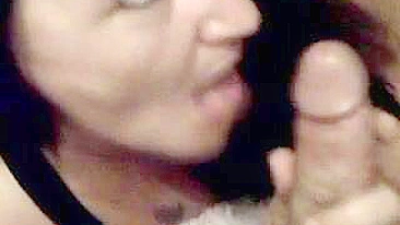 Bisexual Wife & Hubby Homemade Threesome with Cock Sucking