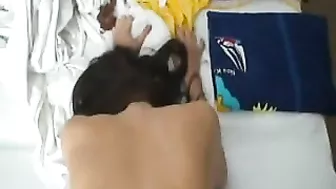 Amateur MILF Double Penetrates with Bottle and Cock