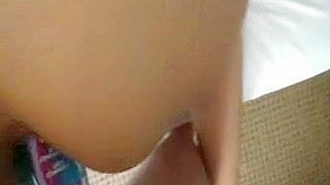 Amateur MILF Double Penetrates with Bottle and Cock