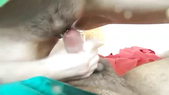 Homemade Squirting Orgasm with Hairy Pussy & Cowgirl Girlfriend