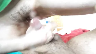 Homemade Squirting Orgasm with Hairy Pussy & Cowgirl Girlfriend