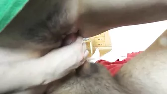 Homemade Squirting Orgasm with Hairy Pussy & Cowgirl Girlfriend