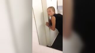 Homemade Doggy Style with Blonde College GF in McDonald Toilet